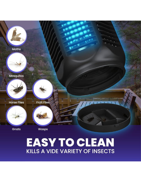 LiBa Zapper Eléctrico para Insectos 20W IPX4 Interior y Exterior