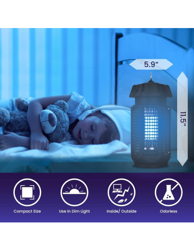 LiBa Zapper Eléctrico para Insectos 20W IPX4 Interior y Exterior