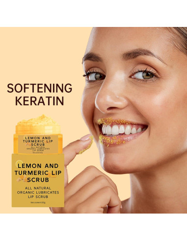 Exfoliante de Labios YJLYQF con Cúrcuma y Limón 90g