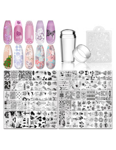 Kit de Estampado de Uñas Biutee 10 Piezas con Estampador