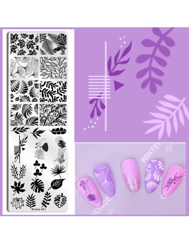 Kit de Estampado de Uñas Biutee 10 Piezas con Estampador