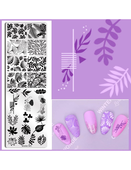 Kit de Estampado de Uñas Biutee 10 Piezas con Estampador