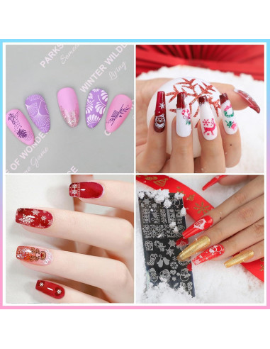 Kit de Estampado de Uñas Biutee 10 Piezas con Estampador