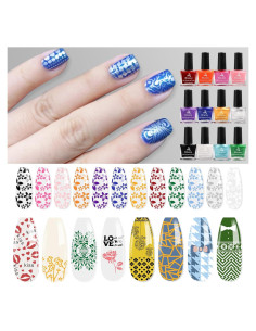 Esmalte de Uñas para Estampado Biutee 12 Colores 6ML