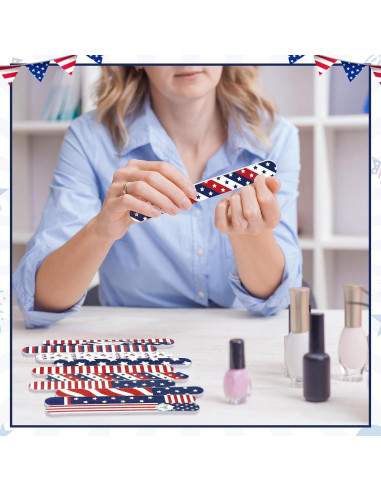 Paquete de 60 limas de uñas Lanties 4 de julio 17.8 cm