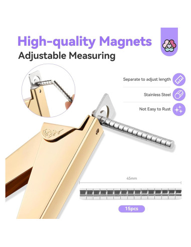 Cortador de Uñas Acrílicas Saviland Rosa Dorado 15PCS