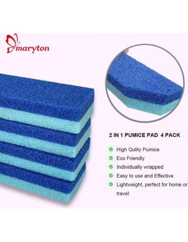Piedra Pómez para Pies Maryton - Exfoliación y Remoción de Callos (Paquete de 4)