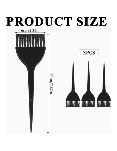 3 Brochas para Teñir el Cabello Ymapinc - Plástico Negro