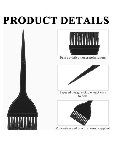 3 Brochas para Teñir el Cabello Ymapinc - Plástico Negro