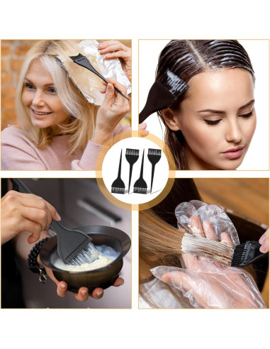 Juego de 4 Pinceles para Teñir el Cabello YQQYG - Negro