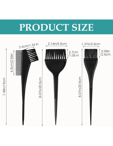 Set de 6 brochas para teñir Oruola - Color negro - Profesional