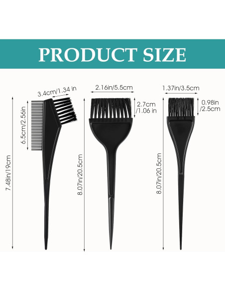 Set de 6 brochas para teñir Oruola - Color negro - Profesional