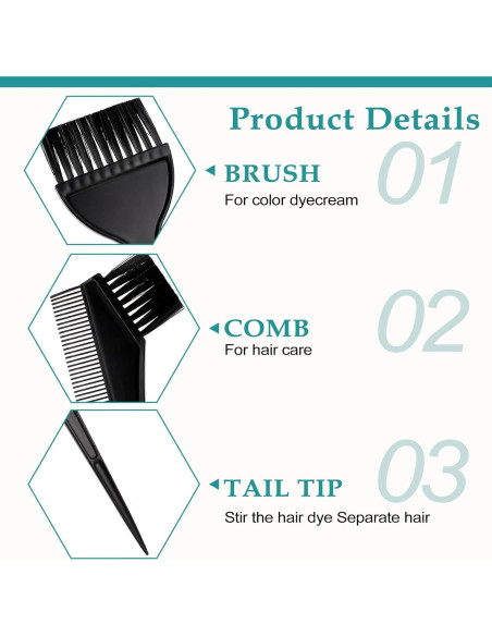 Set de 6 brochas para teñir Oruola - Color negro - Profesional