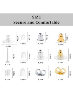 Respaldos de Pendientes Nkwuire 600 Piezas Silicona Hipoalergénica 2