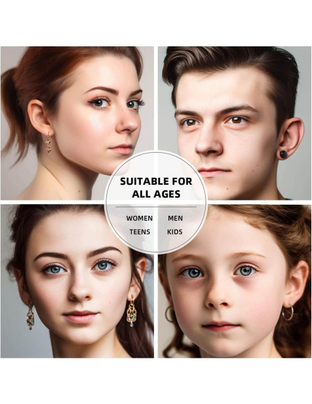 Kit de Perforación de Oídos ZYGC con 18 Pendientes y Pistola