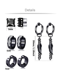 12 Pares Pendientes Magnéticos Acero Inoxidable Ofeiyaa Unisex 2