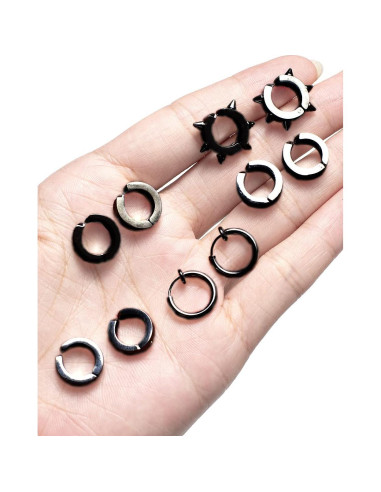 12 Pares Pendientes Magnéticos Acero Inoxidable Ofeiyaa Unisex