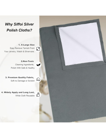 Paquete de 2 Paños de Limpieza SIFFOI X Grande para Joyería