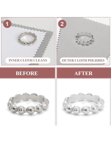 Paño de Limpieza de Joyería PINGMIC - 6 Piezas, Algodón