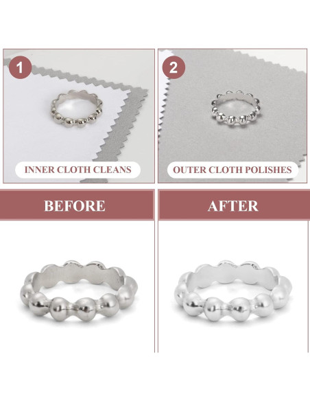 Paño de Limpieza de Joyería PINGMIC - 6 Piezas, Algodón