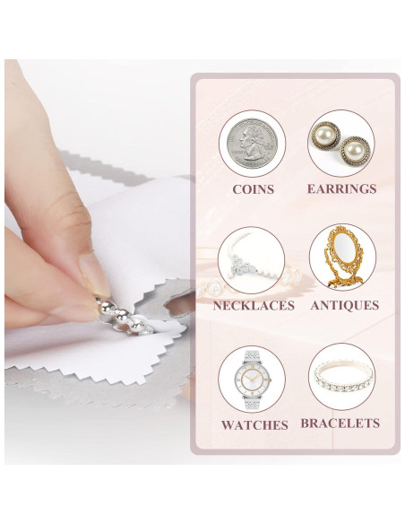 Paño de Limpieza de Joyería PINGMIC - 6 Piezas, Algodón