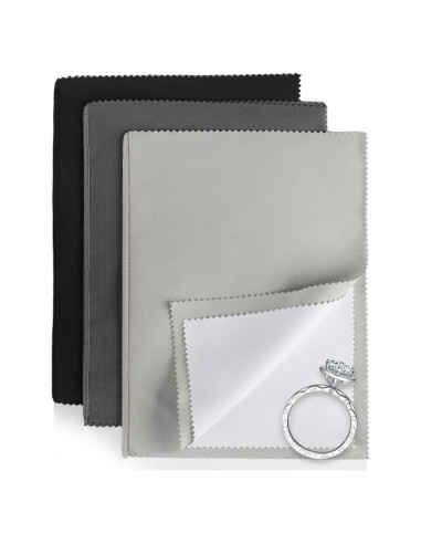 Paquete de 3 Paños de Limpieza de Joyería Phinus 25.4x30.5cm