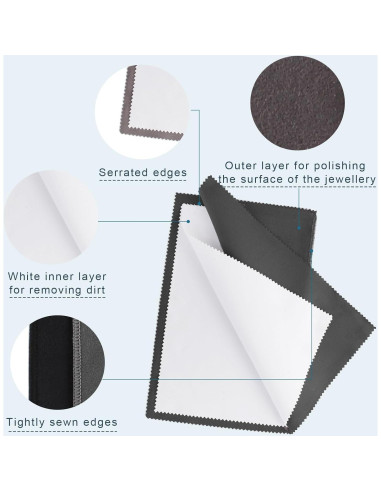 Paquete de 3 Paños de Limpieza de Joyería Phinus 25.4x30.5cm
