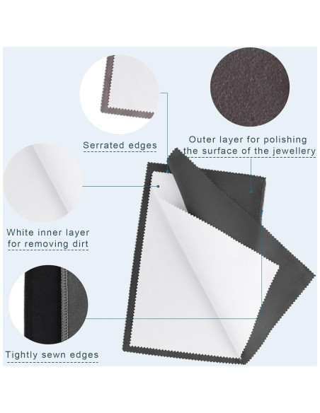 Paquete de 3 Paños de Limpieza de Joyería Phinus 25.4x30.5cm