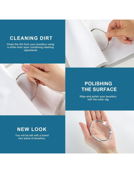 Paquete de 3 Paños de Limpieza de Joyería Phinus 25.4x30.5cm
