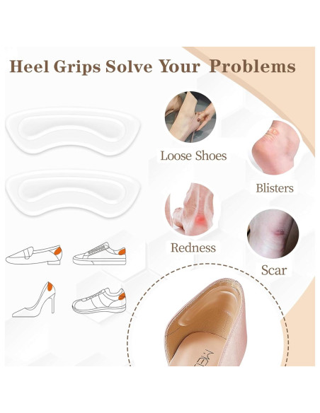 Almohadillas de Talón EACOZY - 5 Pares Transparentes para Zapatos