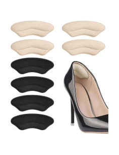 Agarres para Talones Riootlnm - 4 Pares de Ante Beige y Negro