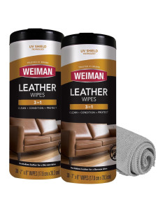 Toallitas Limpiadoras de Cuero Weiman - 61 Piezas con Paño Microfibra