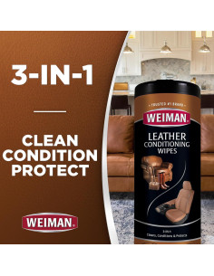Toallitas Limpiadoras de Cuero Weiman - 61 Piezas con Paño Microfibra 2