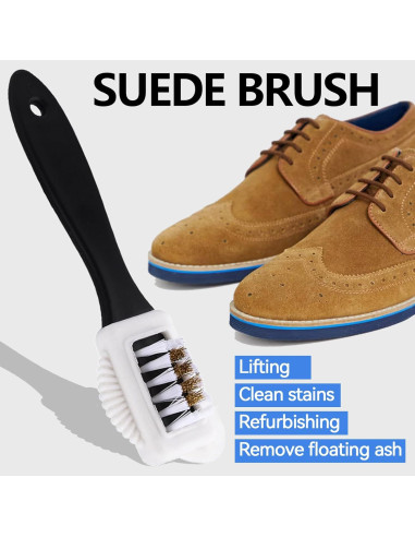 Cepillo de Ante 4 en 1 Mallbaola para Limpieza de Cuero