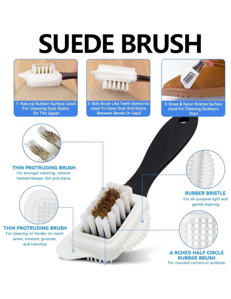 Cepillo de Ante 4 en 1 Mallbaola para Limpieza de Cuero