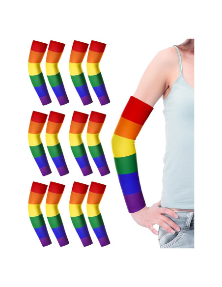 6 Pares Mangas de Brazo Arcoíris Shyyween - Protección Solar LGBT 6 Pares Mangas de Brazo Arcoíris Shyyween - Protección Solar LGBT