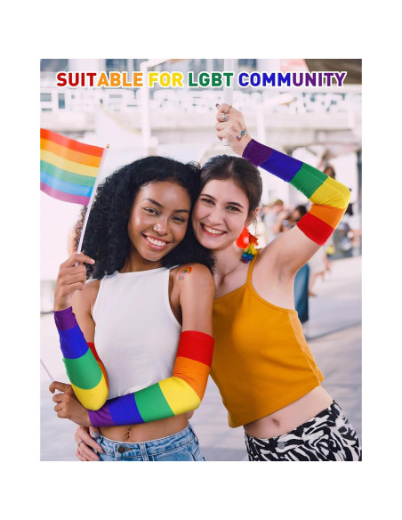 6 Pares Mangas de Brazo Arcoíris Shyyween - Protección Solar LGBT 6 Pares Mangas de Brazo Arcoíris Shyyween - Protección Solar LGBT