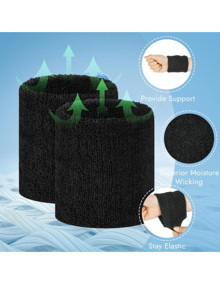 Bandas de Sudor para Muñeca PEASUG - 8 Piezas Absorbentes