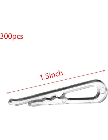Clips de Plástico Transparente Tipo Cocodrilo MEETOOT 300pcs 38mm Clips de Plástico Transparente Tipo Cocodrilo MEETOOT 300pcs 38mm