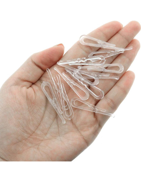 Clips de Plástico Transparente Tipo Cocodrilo MEETOOT 300pcs 38mm Clips de Plástico Transparente Tipo Cocodrilo MEETOOT 300pcs 38mm