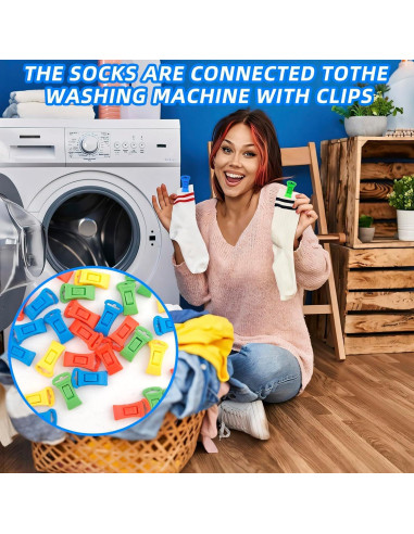 40 Clips de Calcetín Antideslizantes Asofelk Multicolor