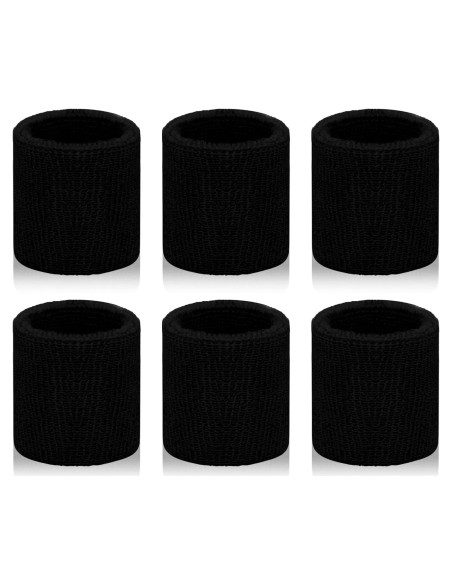 Paquete de 6 Muñequera Deportiva Toresper Unisex Negra