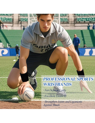 Paquete de 6 Muñequera Deportiva Toresper Unisex Negra