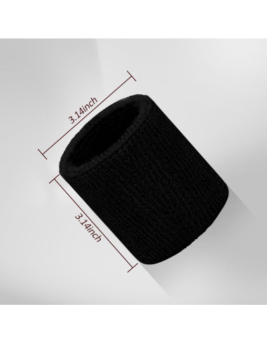 Paquete de 6 Muñequera Deportiva Toresper Unisex Negra