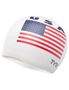 Gorro de Silicona TYR Unisex Blanco para Natación