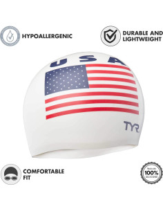Gorro de Silicona TYR Unisex Blanco para Natación 2