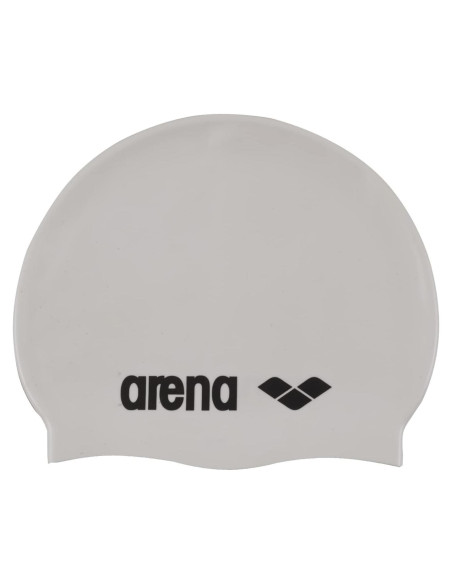 Gorro de natación de silicona unisex Arena Classic - Blanco/Negro Gorro de natación de silicona unisex Arena Classic - Blanco/Negro
