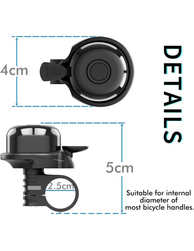 Paquete de 2 Timbres de Bicicleta Rivsli Clásicos Sonido Fuerte
