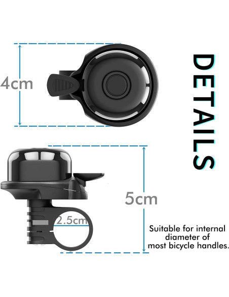 Paquete de 2 Timbres de Bicicleta Rivsli Clásicos Sonido Fuerte