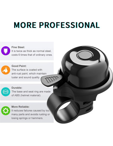 Paquete de 2 Timbres de Bicicleta Rivsli Clásicos Sonido Fuerte